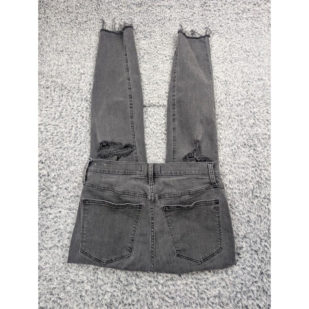 Madewell Jeans Women 28 Gray Distressed 9 Inch Mid Rise Skinny Stretch Casual
